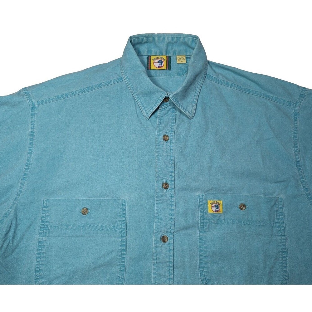 COPY - Vintage Duckhead Aqua Teal Blue Button Up Short Sleeve Mens Size Medium …